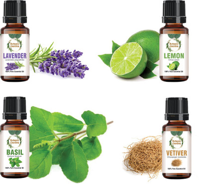 botanic garden Combo of Lavender,Lemon,Basil & Vetiver Essential oils-10ml each(40 ml)