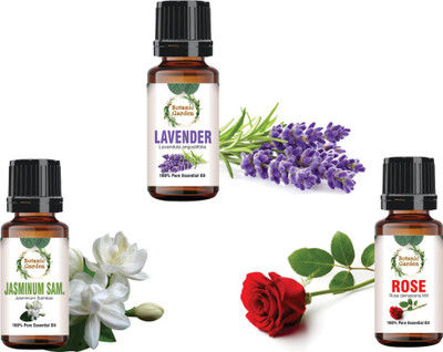 botanic garden Combo of Lavender,Jasmine Sambac & Rose Essential Oil-10ml each(30 ml)