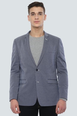 LOUIS PHILIPPE Solid Single Breasted Casual Men Blazer(Blue)