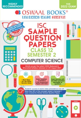 Oswaal ISC Sample Question Papers Class 12, Semester 2, Computer Science Book (For 2022 Exam)(Paperback, Oswaal Editorial Board)