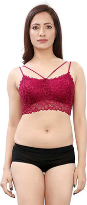 Zylum Fashion Women Bralette Lightly Padded Bra(Maroon) Women Full Coverage Lightly Padded Bra(Maroon)