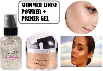 MYEONG TRANSPARENT GEL PRIMER & SHIMMER LOOSE POWDER HIGHLIGHTER FACE CARE(2 Items in the set)