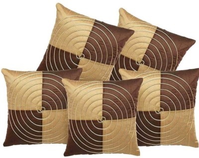 PRINCE GARMEN TS Floral Cushions Cover(Pack of 5, 16 cm*16 cm, Brown)
