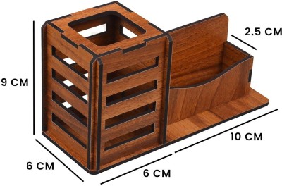 YOGI SELLING 2 Compartments High-Quality Laminated Wooden Desk Organizer For Pen / Pencils And Visiting Card Multipurpose Wooden Pen & Pencil Stand With Visiting Card Stand For Office Table(Brown) YOGI SELLING 2 Compartments High-Quality Laminated Wooden Desk Organizer For Pen / Pencils And Visiting Card Multipurpose Wooden Pen & Pencil Stand With Visiting Card Stand For Office Table(Brown)