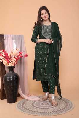GVS SHOPPE Self Design Kurta, Palazzo & Dupatta Set
