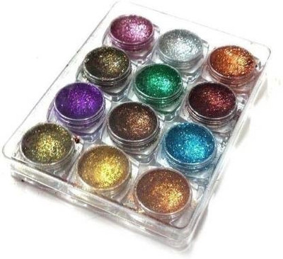 Zhunmun SHIMMER GLITTER MULTI PACK (SET OF 12) (MULTI COLOR) 100 g(Multicolor)