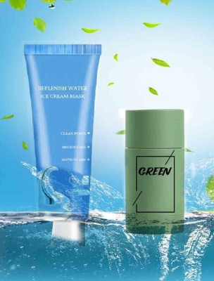 GFSU ICE CREAM GEL MASK FOR MEN & WOMEN WITH GREEN TEA MASK STICK ALL SKIN TYPE(160 ml)