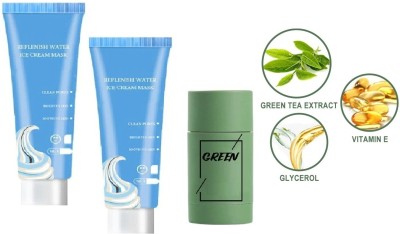 GFSU ICE CREAM MASK GEL FACE PACK WITH GREEN MASK STICK ,SKIN BRIGHTENING FACE PACK(280 ml)