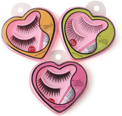 NADJA New Charming Heart Shape False-Fake Eyelashes With Glue Set Natural(Pack of 3)