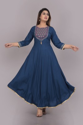 Deep Fashion Anarkali Gown(Light Blue)