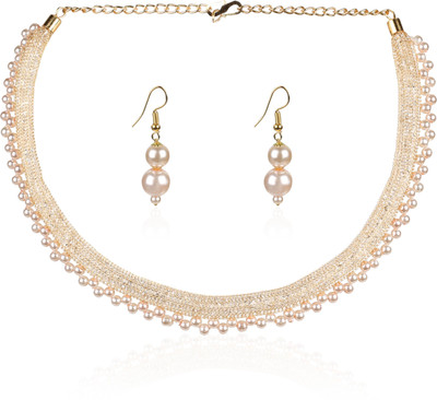 Mad Club Alloy Gold-plated White Jewellery Set(Pack of 1)