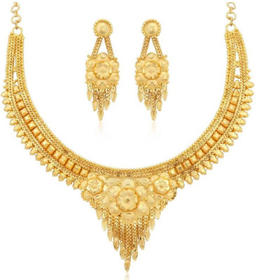 Sk Imitation Alloy Gold-plated Gold Jewellery Set(Pack of 1)