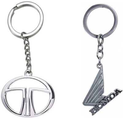 Jainsburys Wings Honda,Tata Logo silver metal Keychain best quality keychain Key Chain