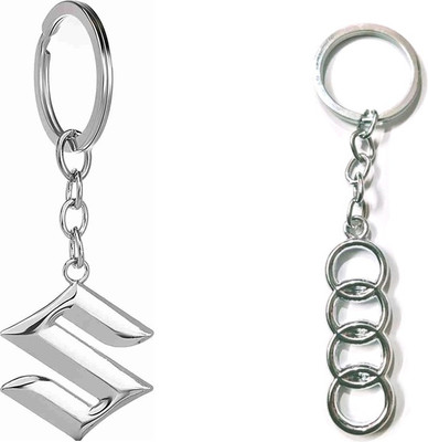 Jainsburys Audi,Suzuki Logo silver metal Keychain best quality keychain high quality Key Chain