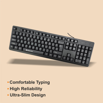 Ideakard NK500 Wired USB Standard Multi-device Keyboard Compatible with Desktop, Laptop, Mac(Black)