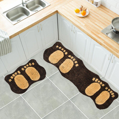RM Handloom Polyester Floor Mat(Brown, Medium, Pack of 2)