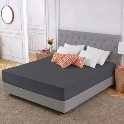 TUNDWAL'S Fitted Single Size Breathable, Stretchable, Waterproof Mattress Cover(Grey)