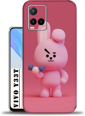 OggyBaba Vivo Y33T, Mobile back skin guard, An elegant skin for your Mobile Skin(Pink teddy skin multicolor with ultra matte finish)