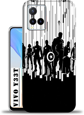 WeCre8 Skin's Vivo Y33T, Avengers B&W Mobile Skin(Multicolor)