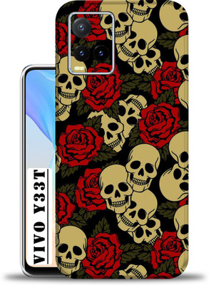 OggyBaba Vivo Y33T, Mobile back skin guard, An elegant skin for your Mobile Skin(Skull & Roses skin multicolor with ultra matte finish)