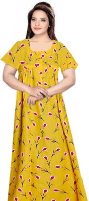 AAKARSHANA CREATION Women Nighty(Yellow)