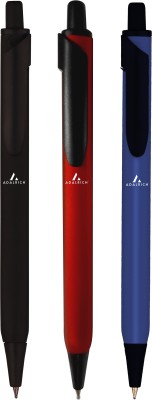 Adalrich TSHOCK Multi Color Metal Ball pen Set of 3 | Premium Pen Gift box|Plastic refill Ball Pen(Pack of 3, Blue)