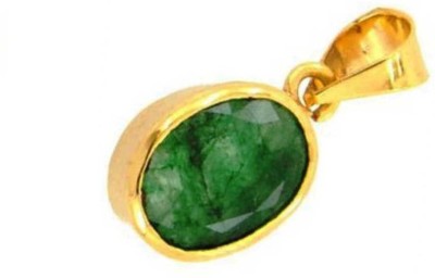 VKP SalePush 7.25 Ratti Natural Emerald Panna Gold Plated Pendant Locket for Men and Women Gold-plated Emerald Brass