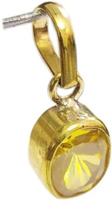 VKP SalePush 4.00 Ratti Natural Yellow Sapphire Gold Plated Pendant/Locket for Men and Women Gold-plated Sapphire Brass