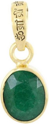 VKP SalePush 7.25-7.50 Ratti Emerald / Panna stone panchdhatu Pendant Emerald Stone Pendant Gold-plated Emerald Brass