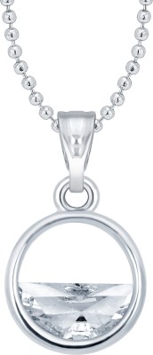 VIGHNAHARTA Flying Love Solitaire Key CZ Rhodium Plated Pendant with Chain for Girls Rhodium Cubic Zirconia Alloy
