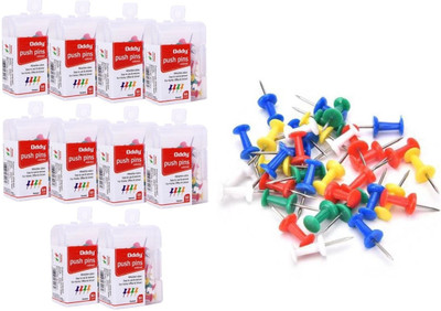 Oddy PLASTIC, Steel Tip  Pins(Set Of 500, Red, Orange, Yellow, White, Green, Blue)