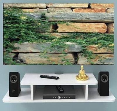 AN Craft Wall TV set up box & wifi stand T.V entertainment unit set up box stand MDF (Medium Density Fiber) Wall Shelf(Number of Shelves - 4, White)