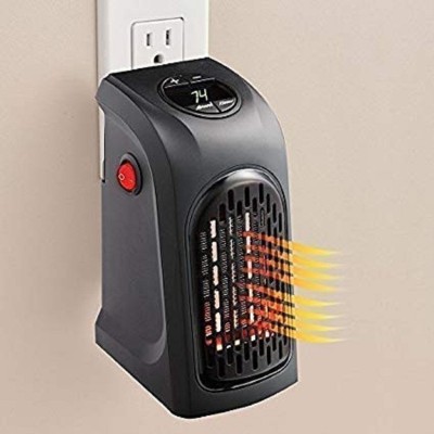 Aravli Small Electric Handy Room Heater Compact Plug-in, The Wall Outlet 400Watts, Handy Air Warmer Blower Adjustable Timer Digital Display for Office/Camper Fan Room Heater