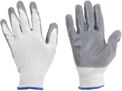 WELDCRAFT8 White &Grey Nylon Synthetic Industrial Safety Gloves | Welding Gloves(Pack of 1) Nylon  Safety Gloves(Pack of 1)