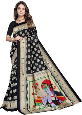 Spacekart Printed Chanderi Art Silk Saree(Multicolor)