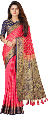 DILSAY Self Design Banarasi Cotton Silk Saree(Multicolor)