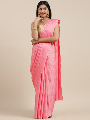 PANZORA Paisley Daily Wear Satin Saree(Pink)