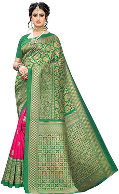 Spacekart Printed Chanderi Art Silk Saree(Multicolor)