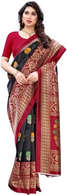 Spacekart Printed Chanderi Art Silk Saree(Multicolor)