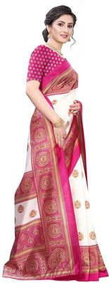 Spacekart Printed Chanderi Art Silk Saree(Multicolor)