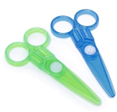 KRYTONE Child-Safe Scissor Set/Plastic Scissors/Handmade Scissors for Children Scissors(Set of 2, Multicolor)