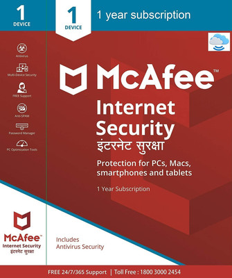 McAfee Internet Security 1 User 1 Year (Renewal)(CD/DVD)