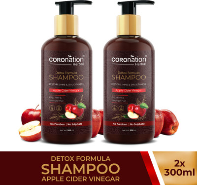 COROnation Herbal Apple Cider Vinegar Shampoo - Pack of 2(600 ml)