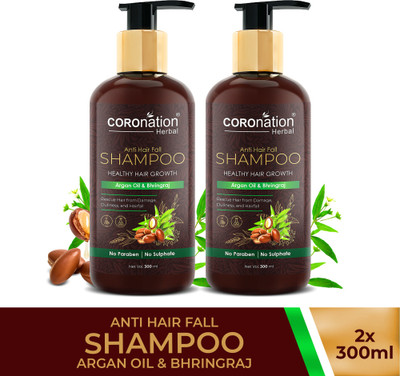 COROnation Herbal Anti Hair Fall Shampoo with Argan Oil & Bhringraj - Pack of 2(600 ml)
