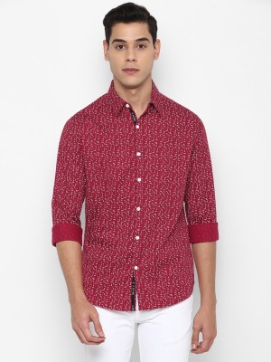 FOREVER 21 Men Geometric Print Casual Red Shirt