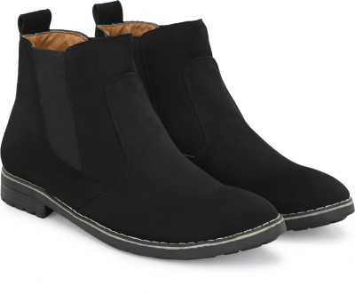 G L Trend Suede Leather Chelsea Boot Shoe Boots For Men(Black , 8)