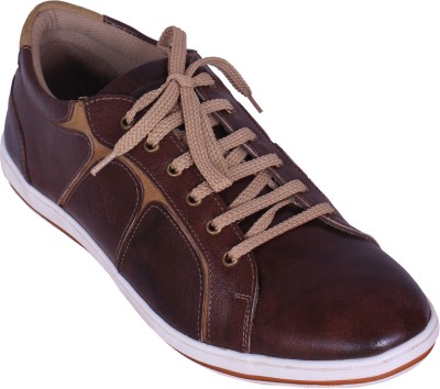 BUCKAROO NILS Genuine Leather TPR Outsole Sneakers For Men(Brown , 7)