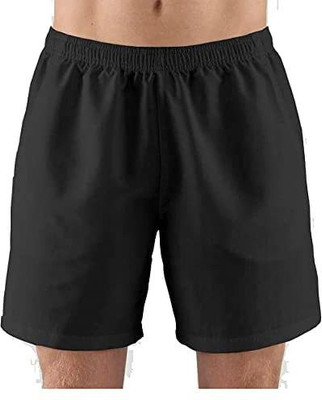 POSA Solid Men Black Sports Shorts