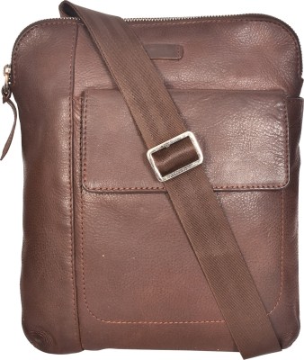 Leatherman Fashion Brown Sling Bag Genuine Leather Brown unisex sling bag EF27