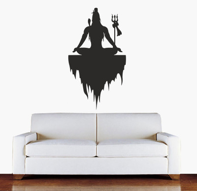 Azan Creation 55.88 cm Shiv ji meditating Self Adhesive Sticker(Pack of 1)